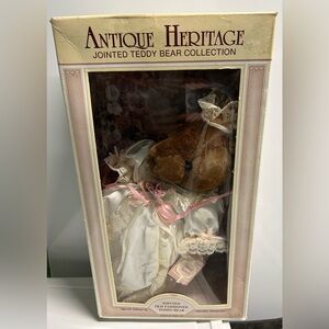 Antique Heritage Collectible Jointed Old Fashioned Teddy Bear Plush Vintage